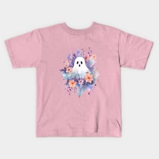 cute floral ghost Kids T-Shirt
